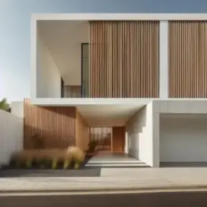 rendering-einer-straßenansicht-eines-weißen-hauses-mit-vertikalen-holzlamellen